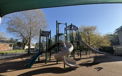 Newly renovated playground at Donald Clyde Sinclair Park in Clayton NC